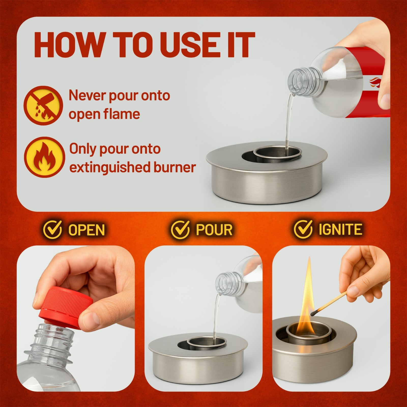 Premium Bio Ethanol Fireplace Fuel (3X 1 L) For Tabletop Fires, Stoves,Versatile