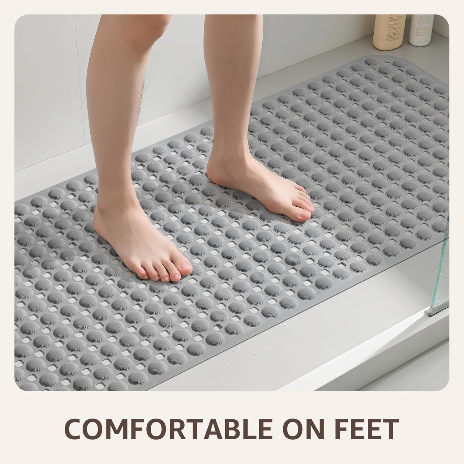 Bath Tub Shower Mat Non Slip, Bathtub Floor Liner Mats for Inside Shower ,Grey