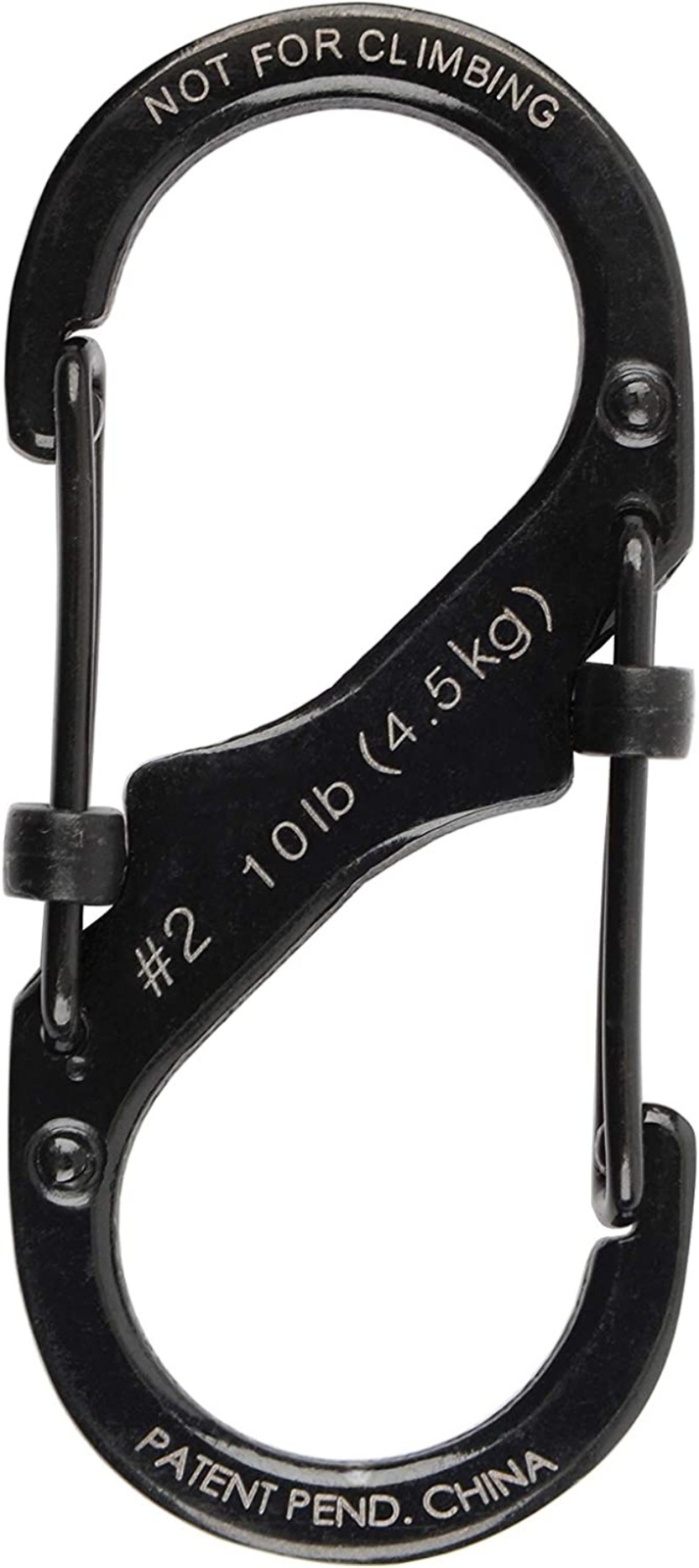 Nite Ize S-Biner SlideLock Stainless Steel Carabiner #2 - Black (2-Pack)