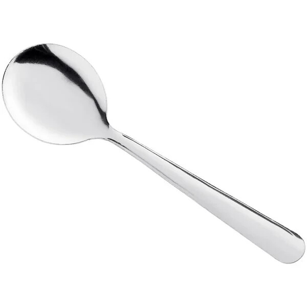 6- Pack Soup Spoons Round Stainless Steel Bouillon Spoon