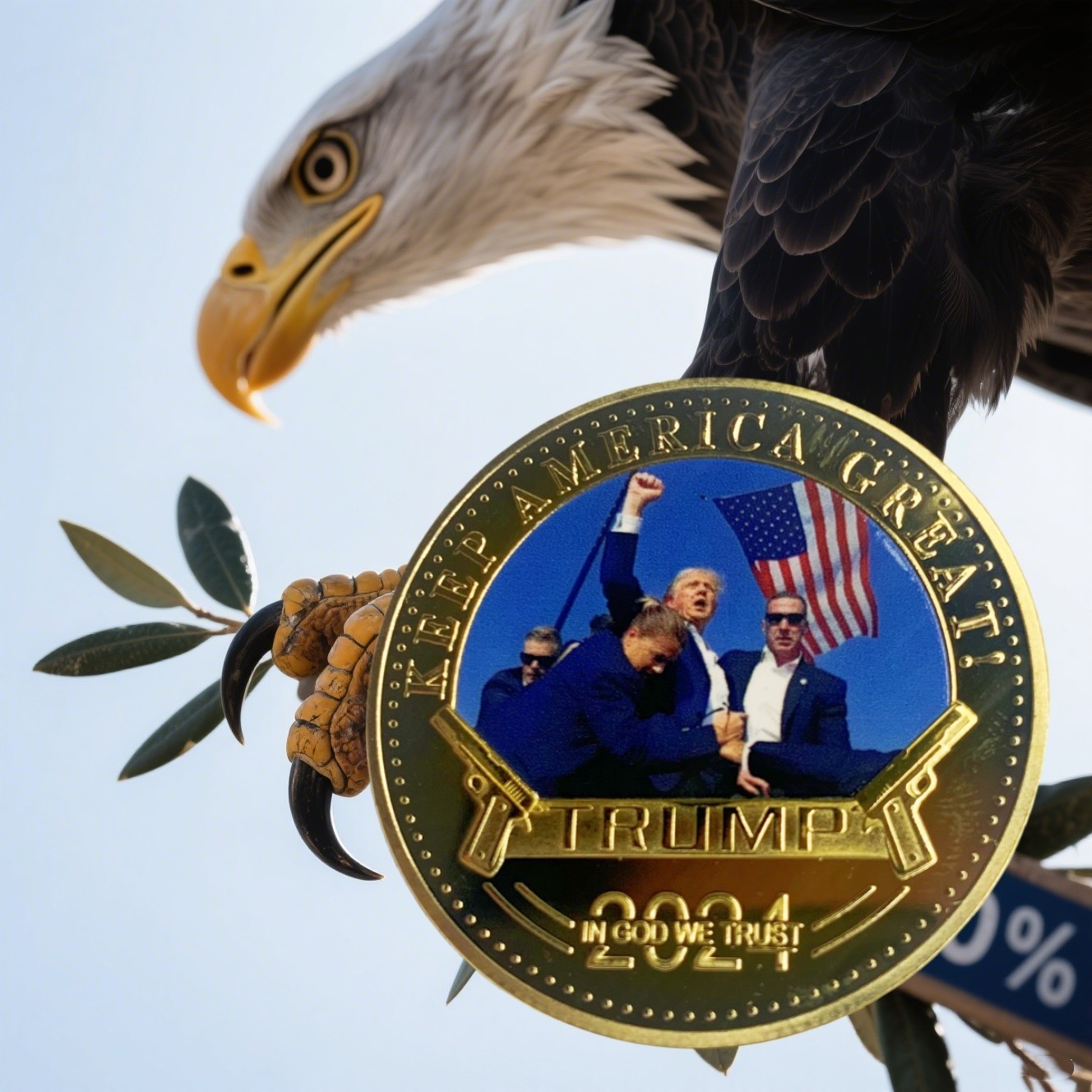 4 PCS 2024 President Trump Commemorative Coin Take America Back Metal Coin