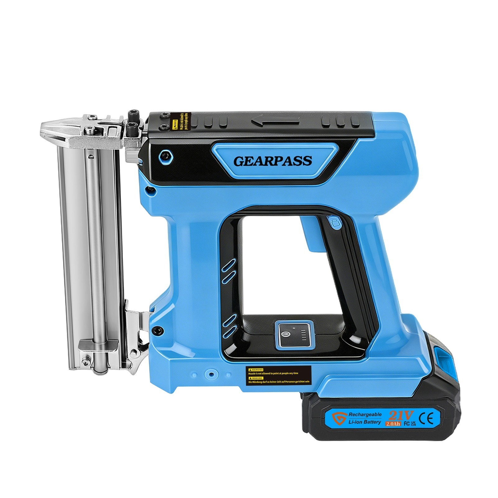 21V 2 in 1 Cordless Nail Gun Brad Nailer with 18 GA w/ Charger & 2 Batteries