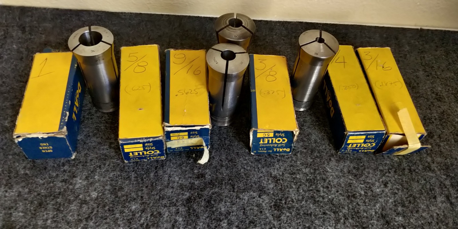 DoALL (Royal) 5C Round Collet Set 10 piece 3/16 - 1"