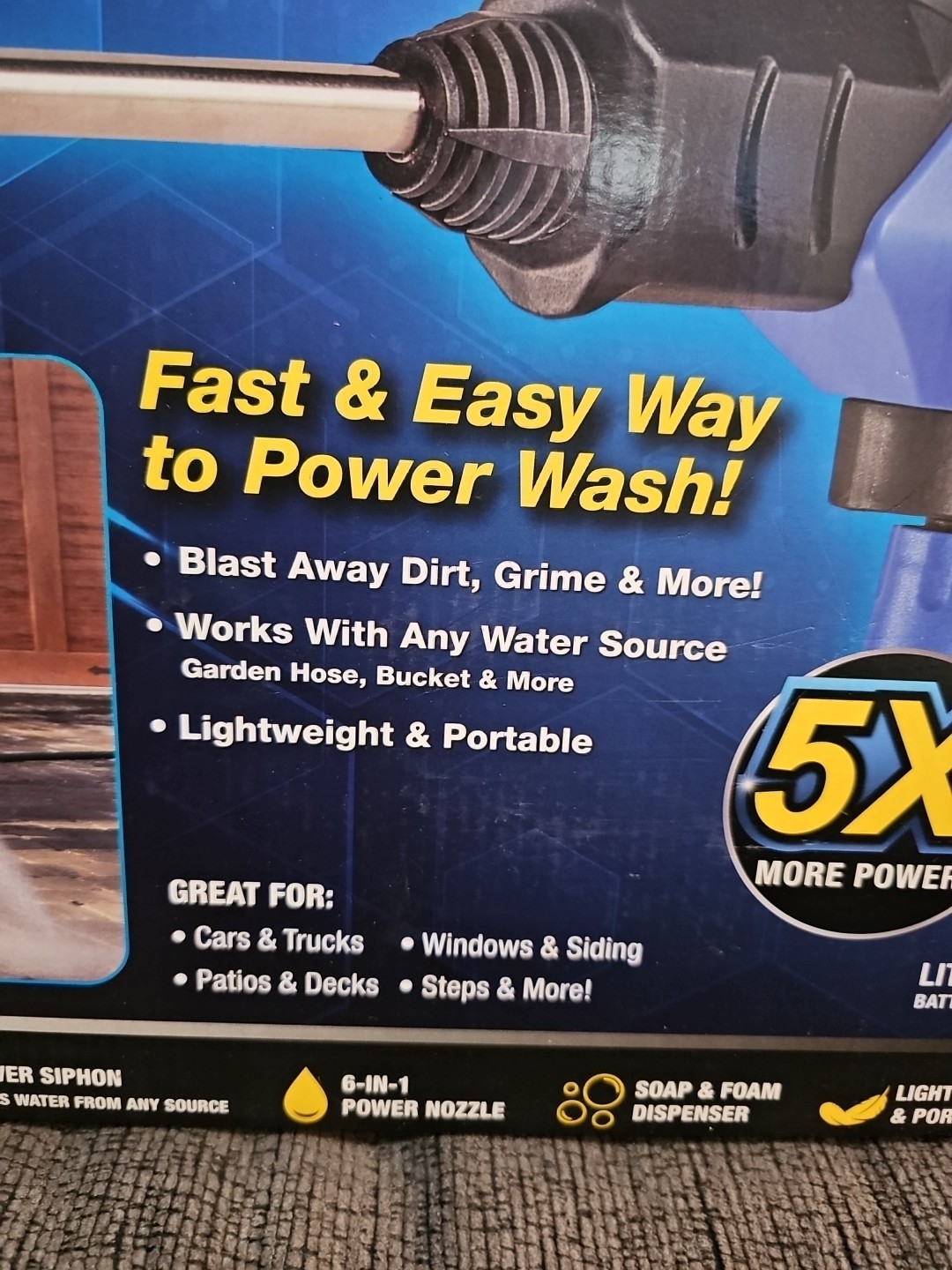 Turbo Jet Hydrox5 Pro Portable Cordless Pressure Washer With 21V 3000Mah Battery