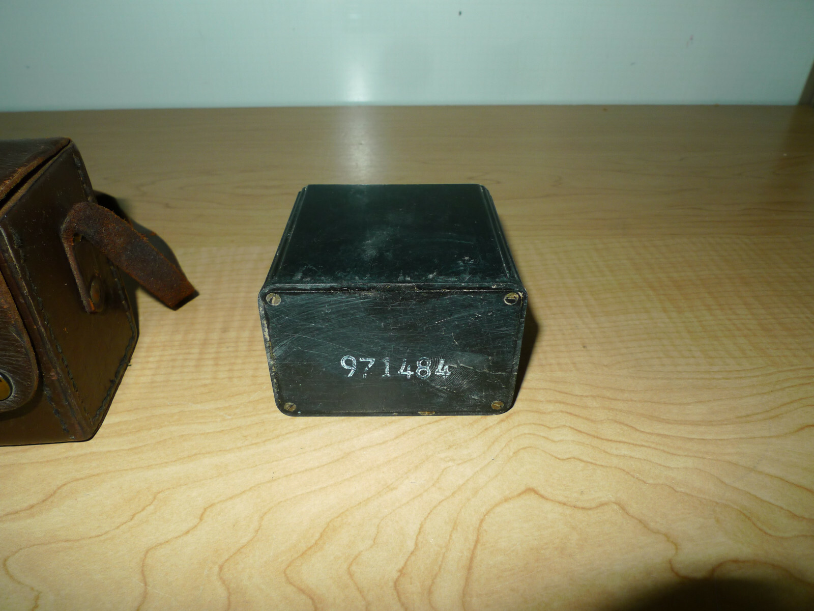 Vintage 1950's Aqua Valve Box Locator W/ Brown Leather Case and Instructions