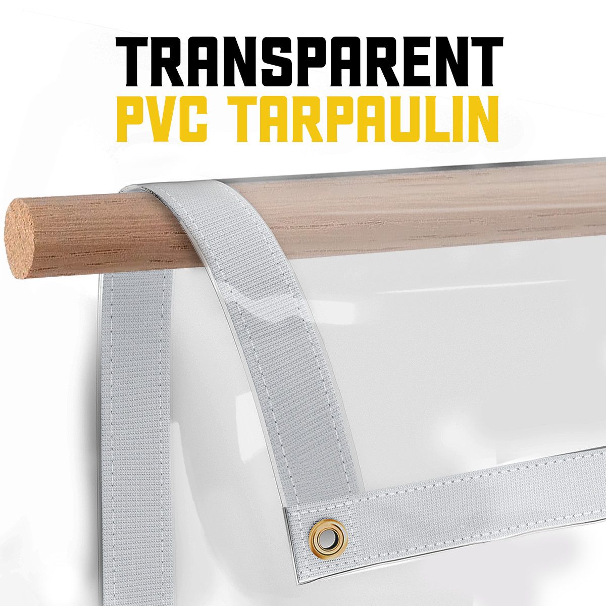 Heavy Duty Waterproof Clear Tarp with Grommets Transparent PVC Vinyl Tarpaulin