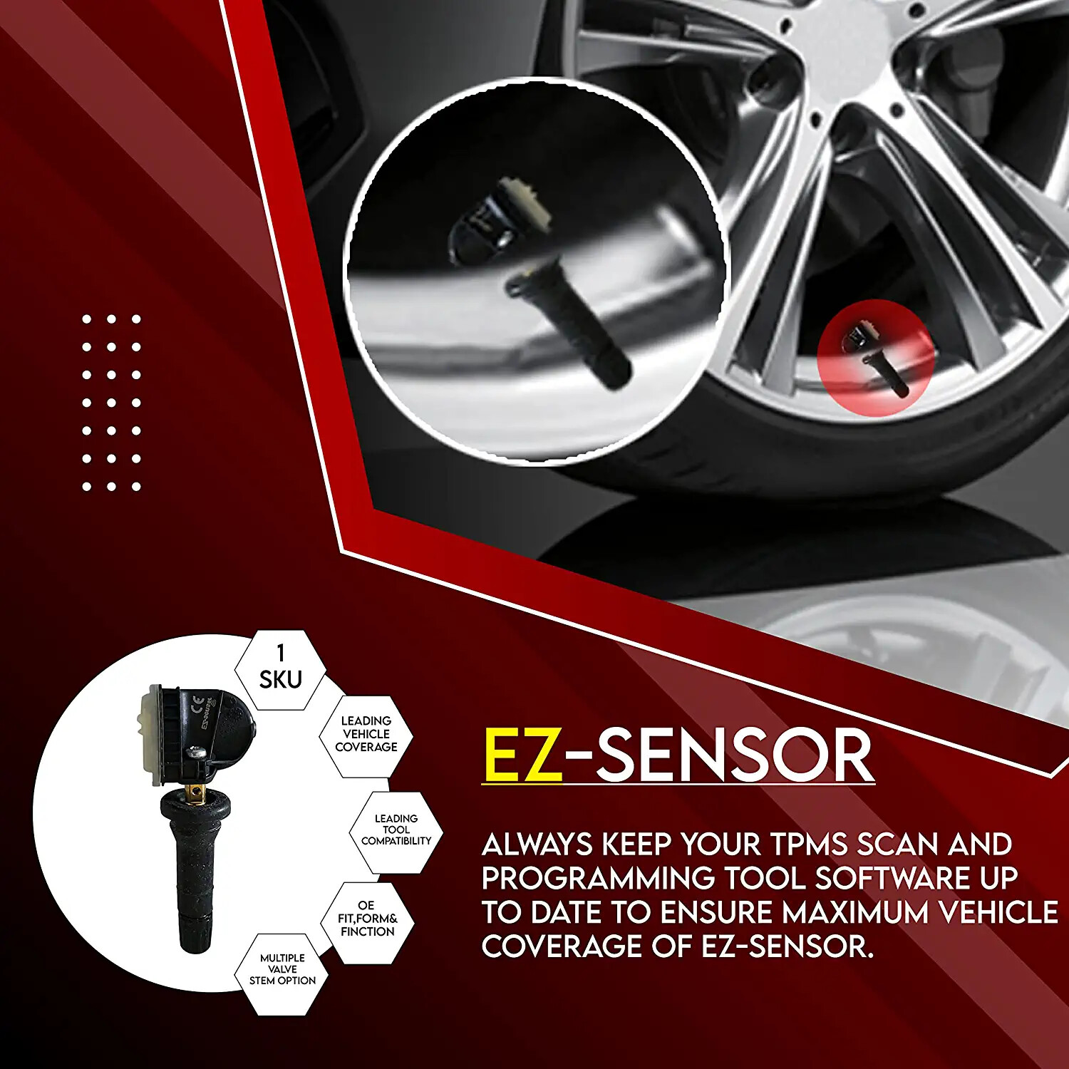 SCHRADER 33500 EZ-SENSOR ****12-PACK**** UNIVERSAL PROGRAMMABLE TPMS 315+433 MHZ