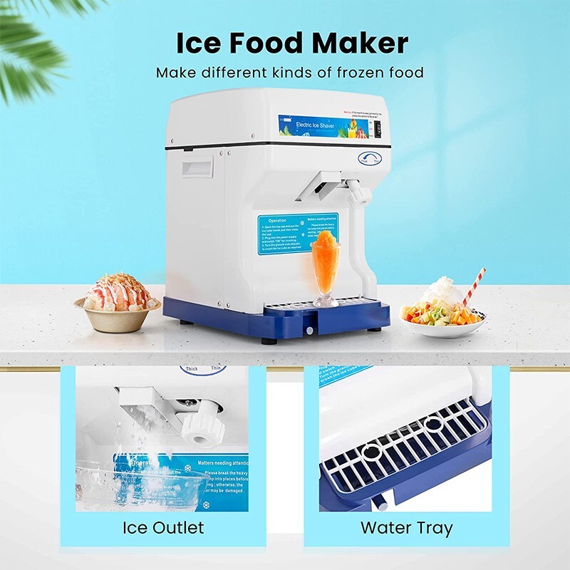 Electric Ice Crusher Shaver Shaving Snow Cone Maker Machine 265lbs/hr Commercia