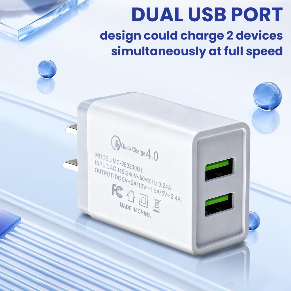 USB Wall Charger Dual Port USB Cube Power Adapter Charger Plug Block ...
