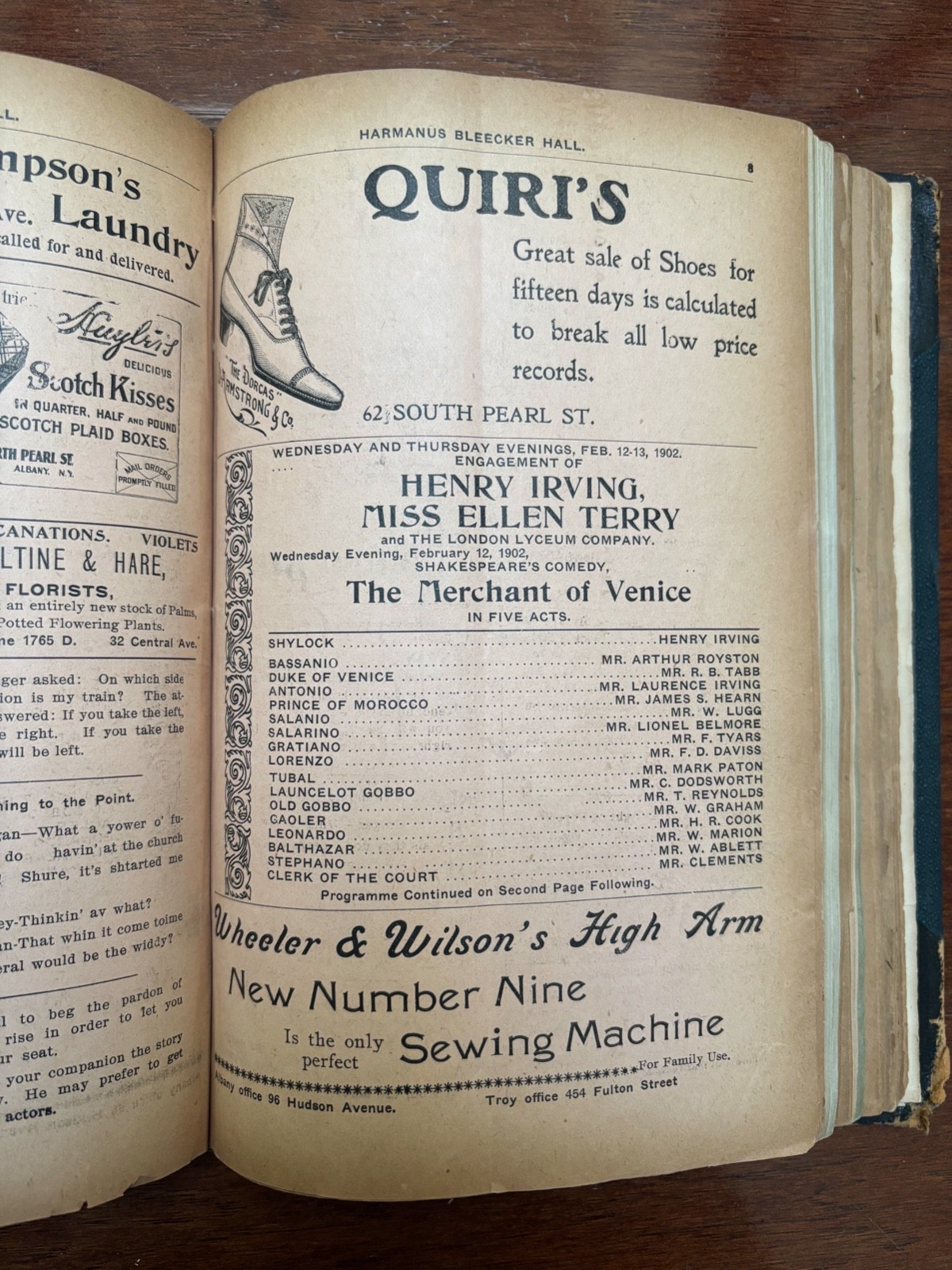 ANTIQUE THEATRE PROGRAMS 1901-1905 - 45 BOUND IN A BOOK MANY THEATRES BARRYMORE