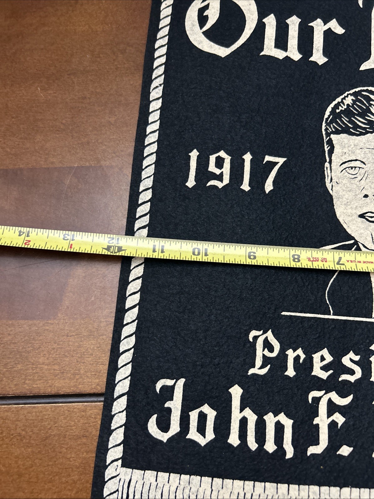 1963 John F Kennedy JFK 1968 Martin King Luther Memorial Felt Banner ORIGINAL