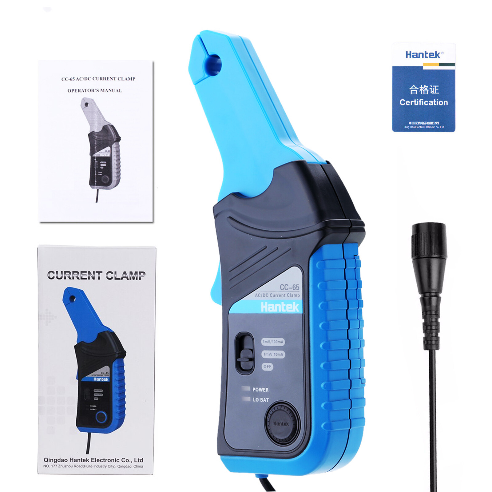 Hantek CC65 AC/DC Digital Current Clamp Meter with BNC Connector 20KHz 65A