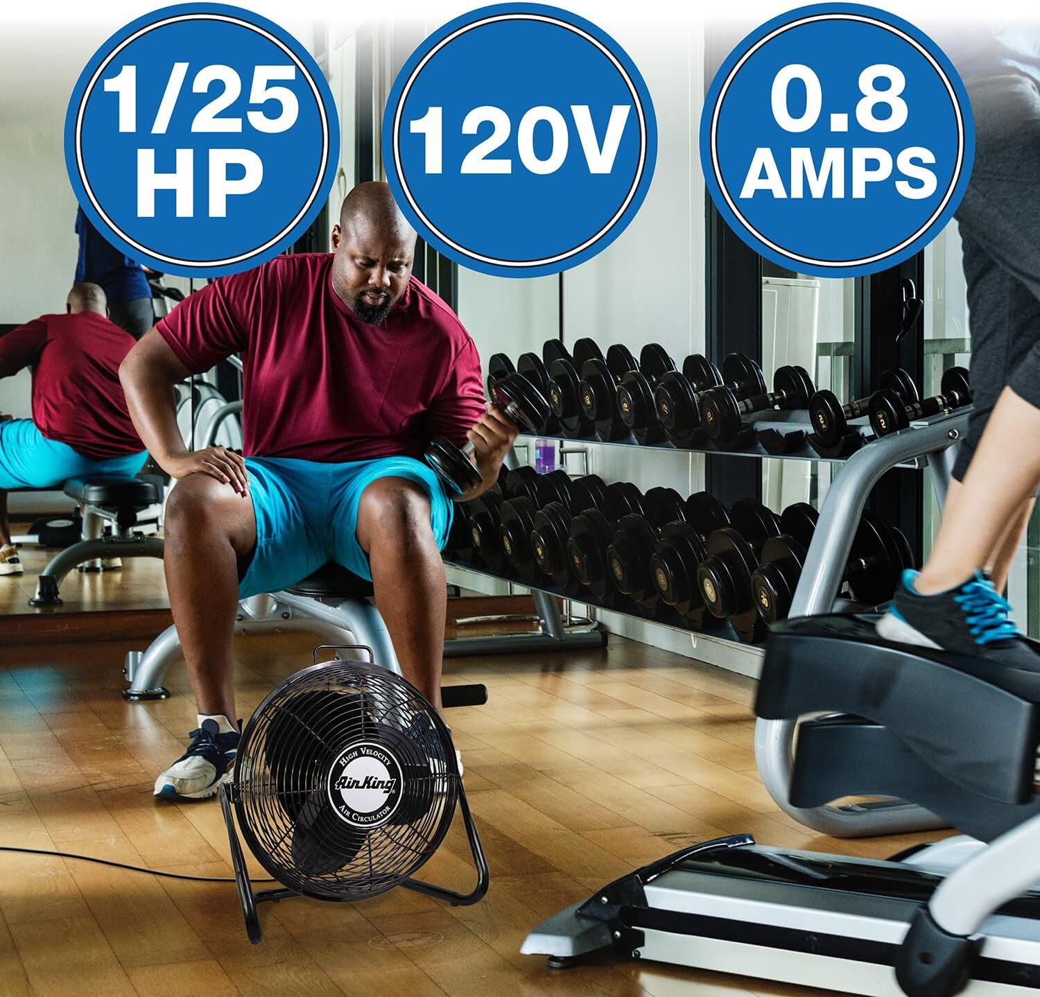 Air King 9212 12-Inch Industrial Grade High Velocity Pivoting Floor Fan , Black