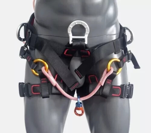 Climbing Half Body Harness Rope Arborist Saddle Tree Bridge Caving Rescue CE