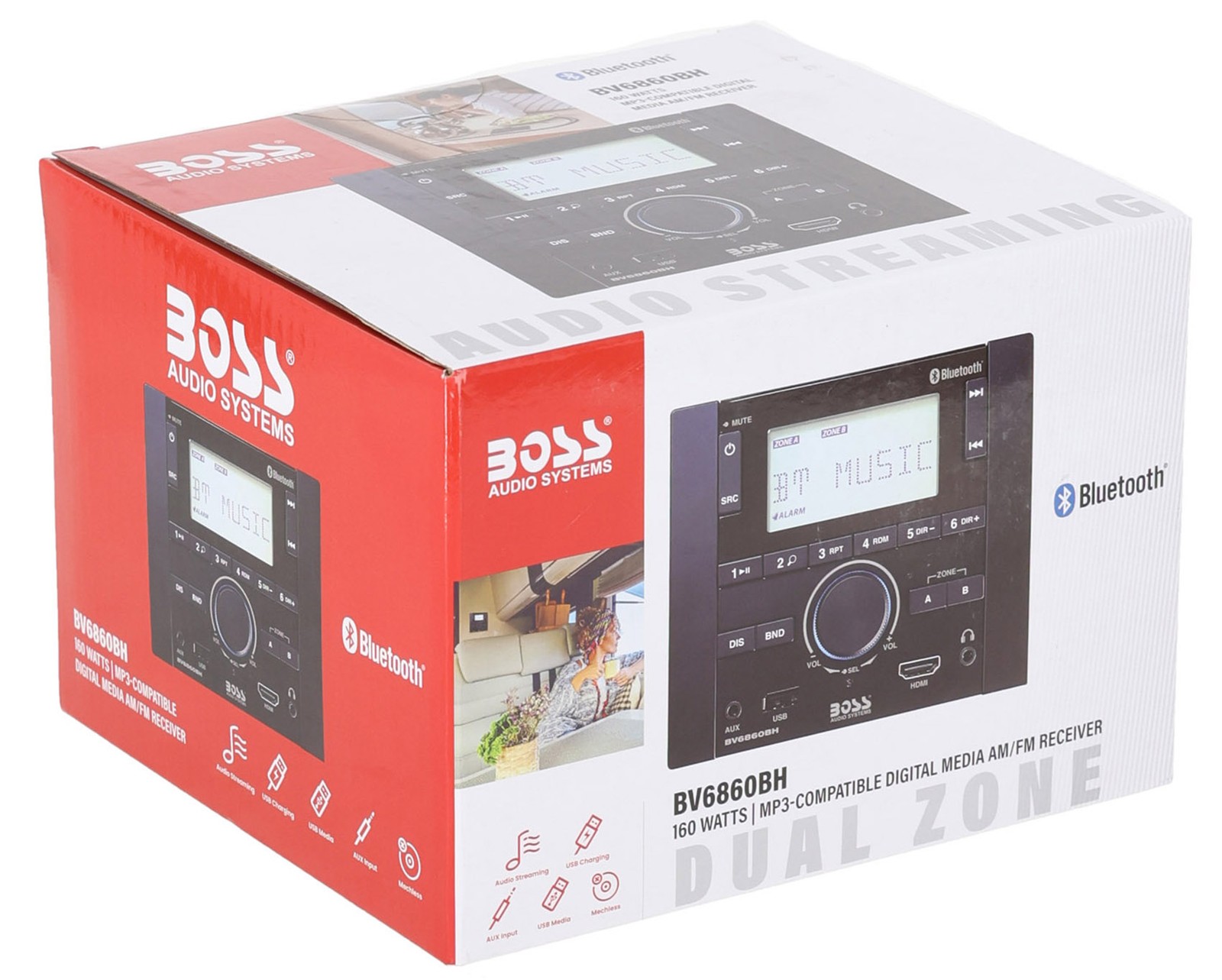 Boss Audio BV6860BH Mobile Home RV Stereo AM/FM Digital Media Bluetooth Receiver