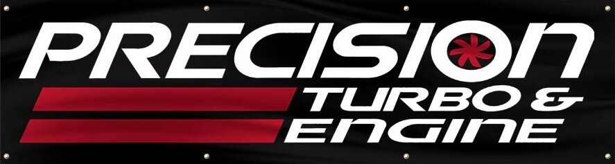 PRECISION TURBO & ENGINE 2'X8' BANNER FLAG NOS FUEL TECH DRAG RACING SVT MOPAR