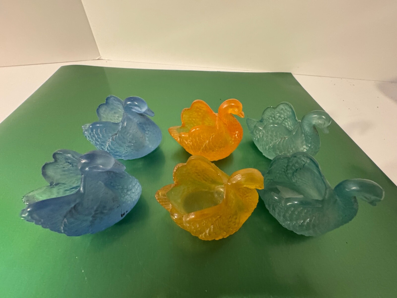 Lot of 6 Vintage Swan Salt Cellar Toothpick Holder Trinket Dish