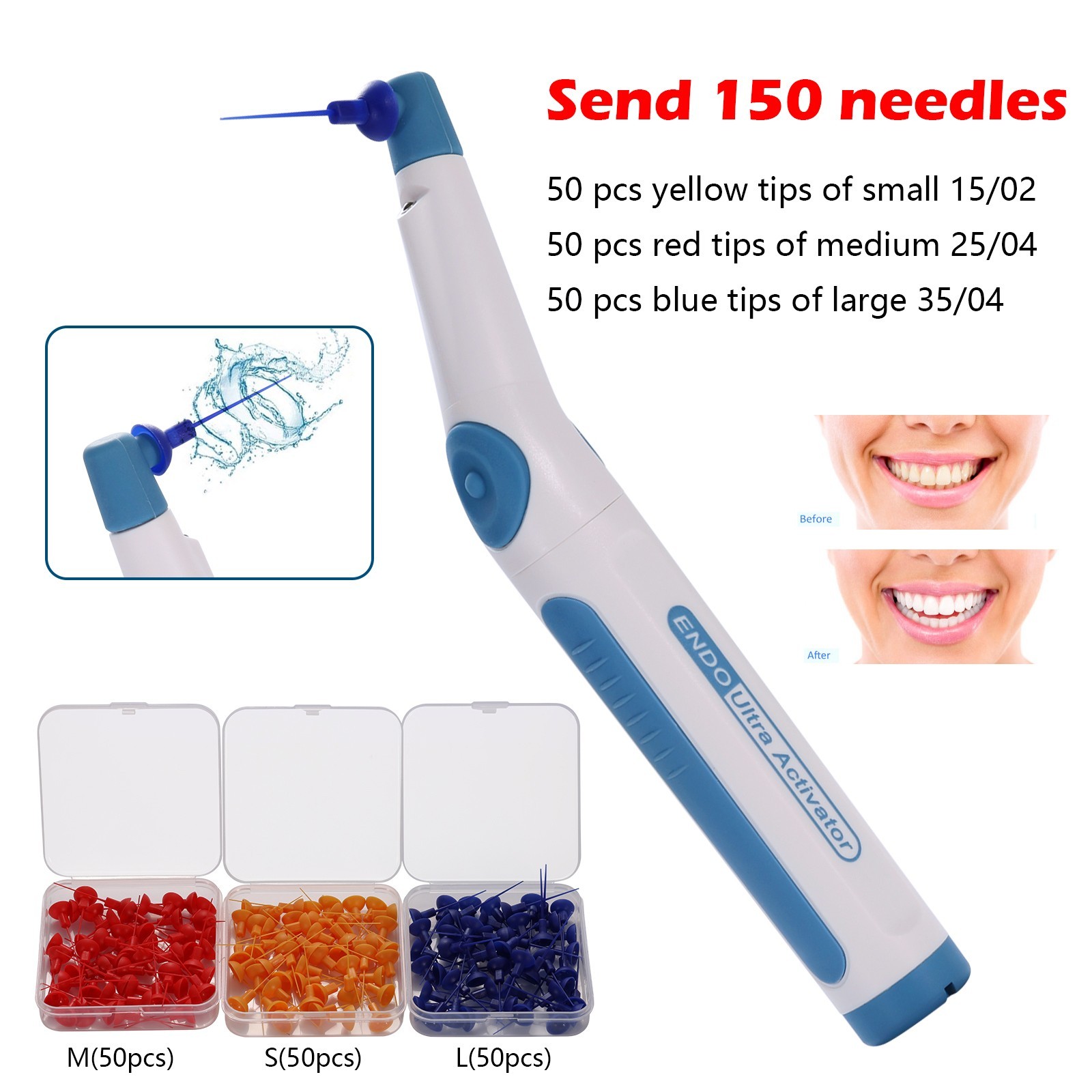 Dental Endodontic Endo Activator Sonic Endo Ultra Irrigator Root Canal +150 Tips