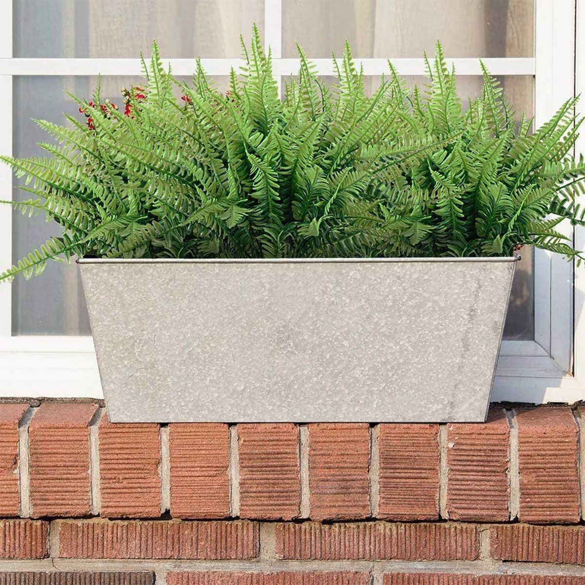 3X Artificial Fake Boston Fern Plants Bushes Artificial Ferns Outdoor Decor US