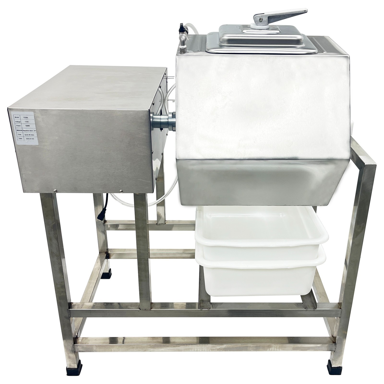 110V Fully Automatic Vacuum Pump Meat Tumbler Marinator Hexagonal 104 lbs/90L