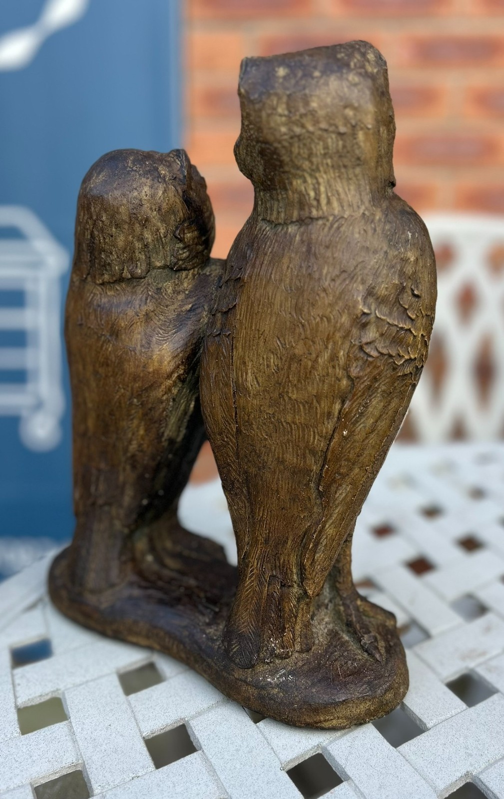 Martin Brothers Style Double Wally Bird Stone Garden Statue