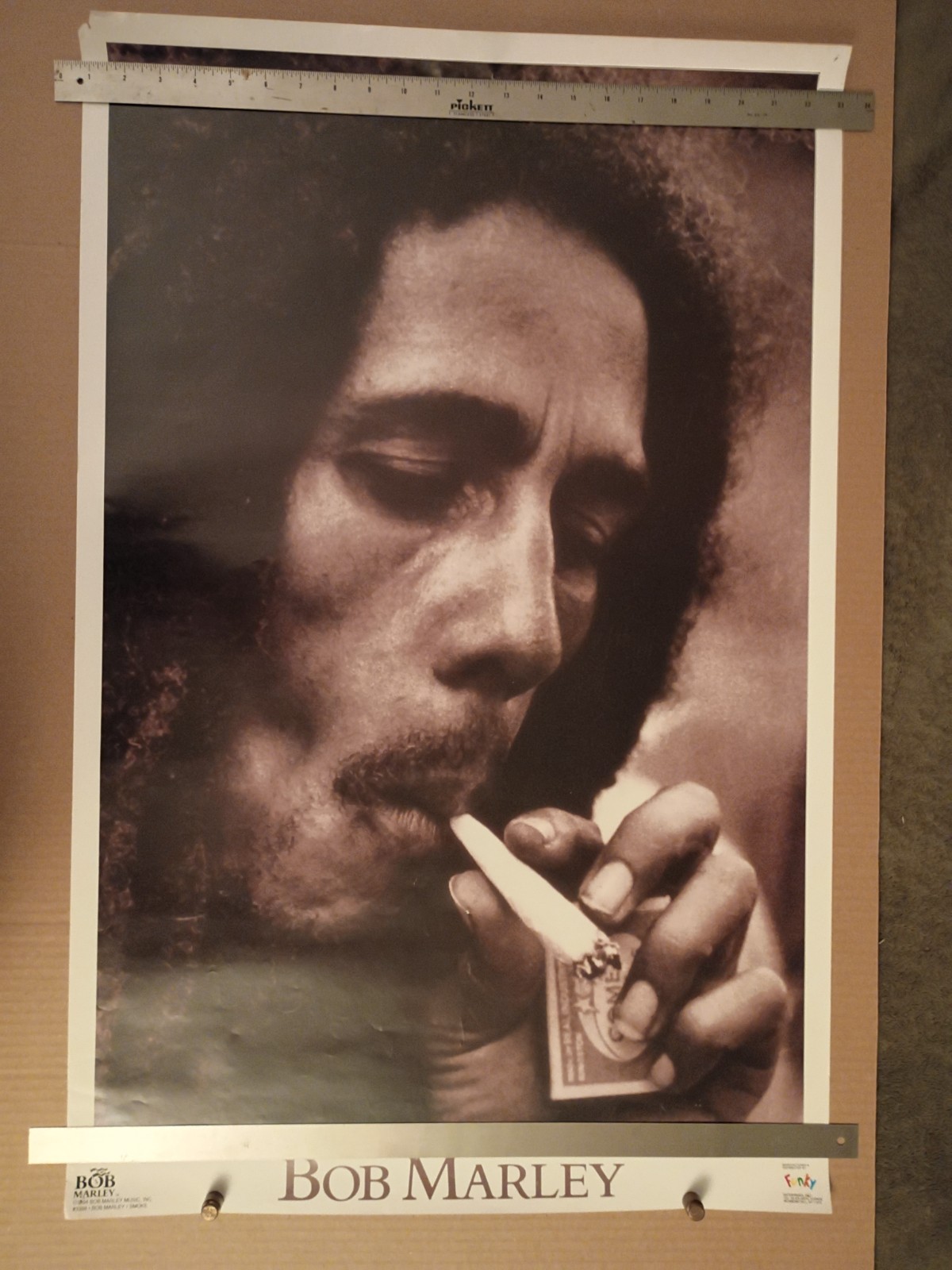 Vintage Bob Marley "SMOKE" Poster #3388 ©1994 Bob Marley Music Inc. & FUNKY Ent.