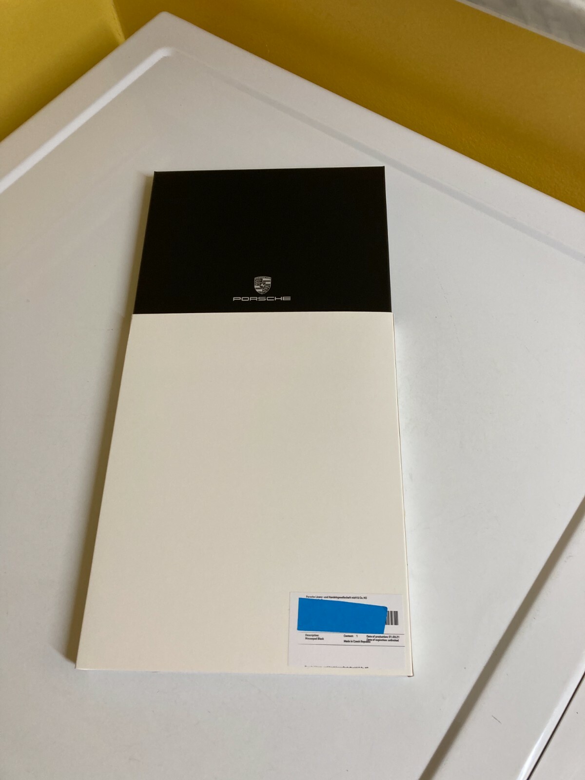 PORSCHE DESIGN SECOND GENERATION EMBOSSED BLACK LEATHER MOUSE PAD. NIB. SWEET!!