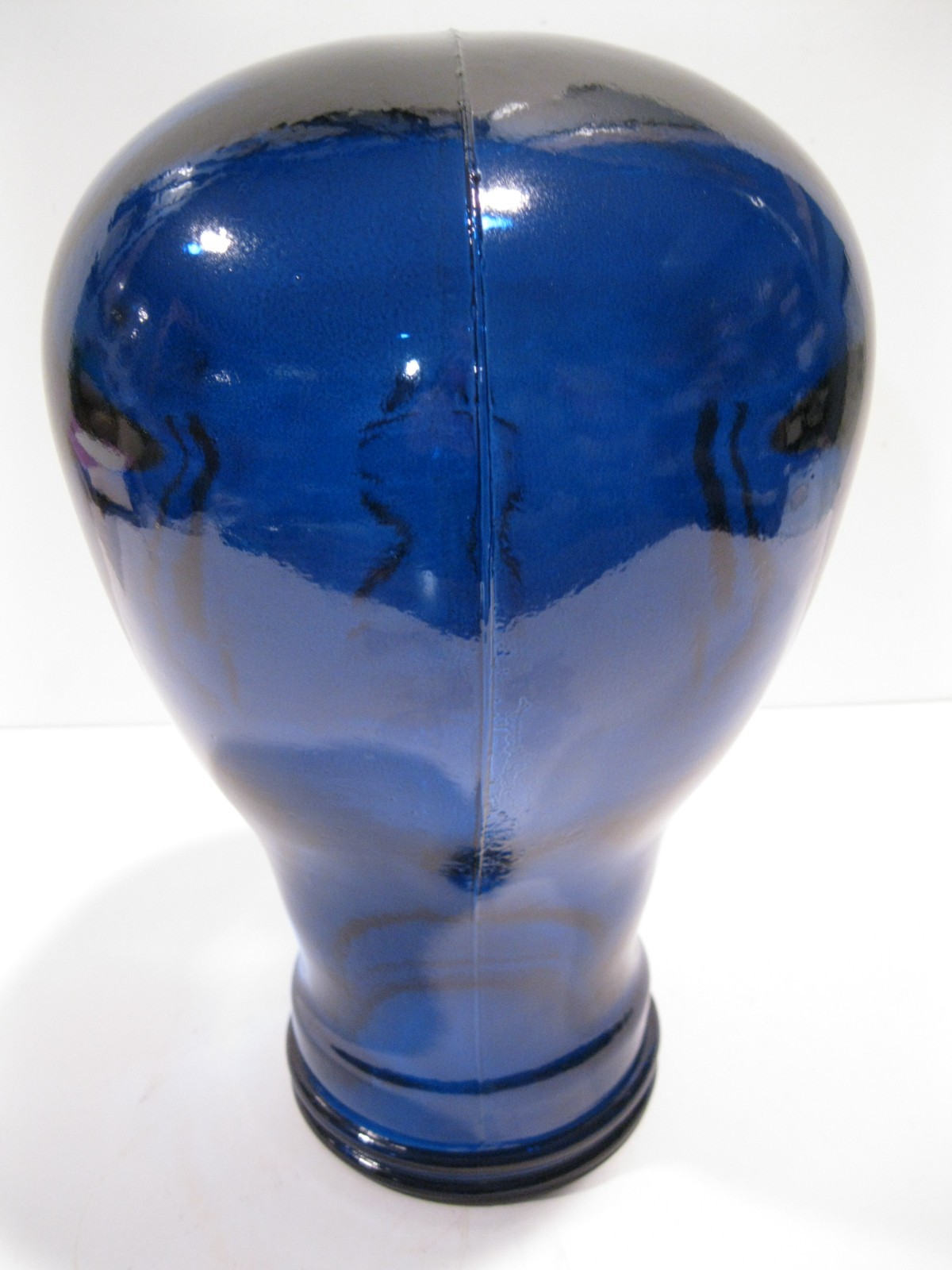 Glass Head Classic Blue, Life Size Mannequin Head for Decor, Display Hats, Wigs,