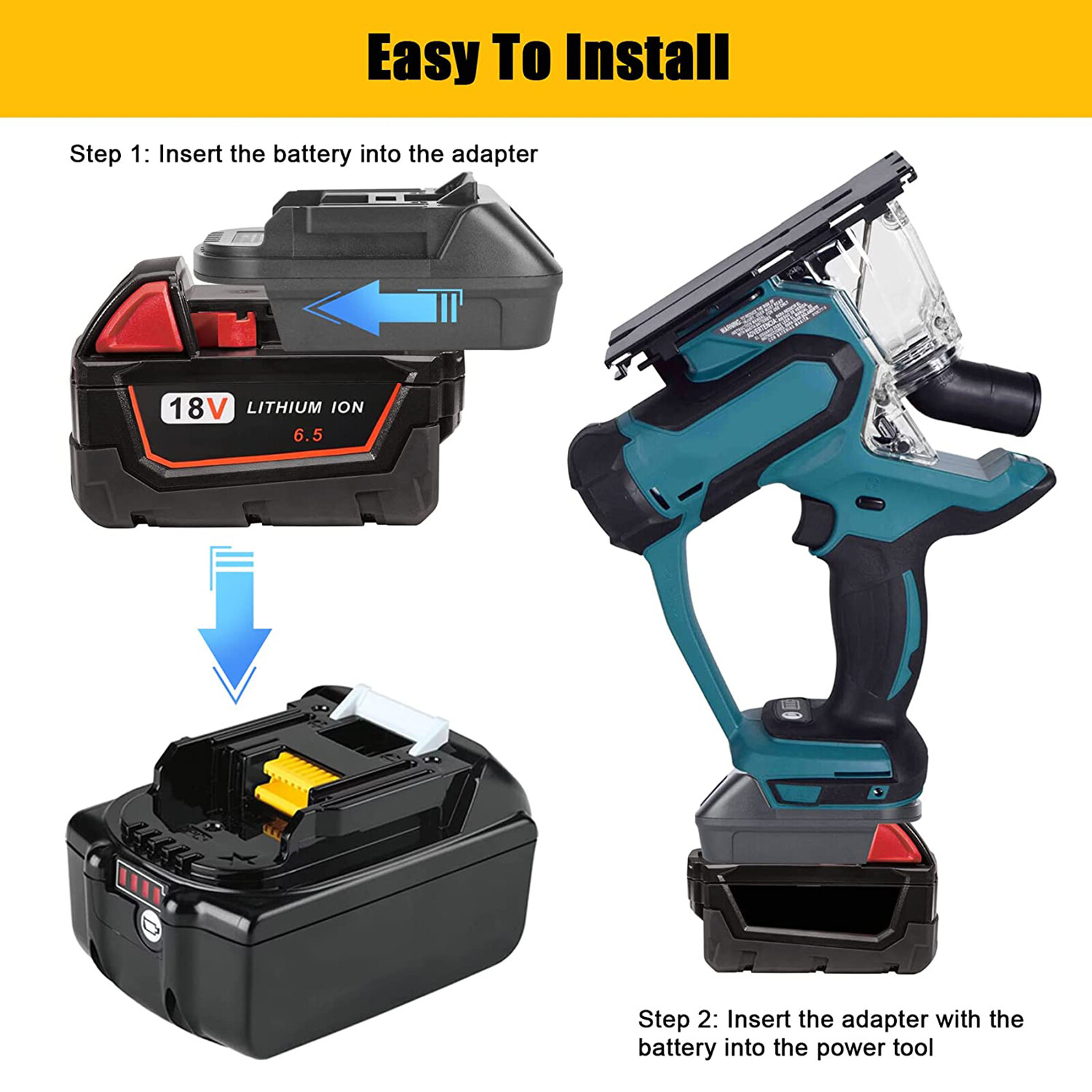 USB Battery Adapter for Dewalt 20V Milwaukee 18V Convert to Makita 18V Tool