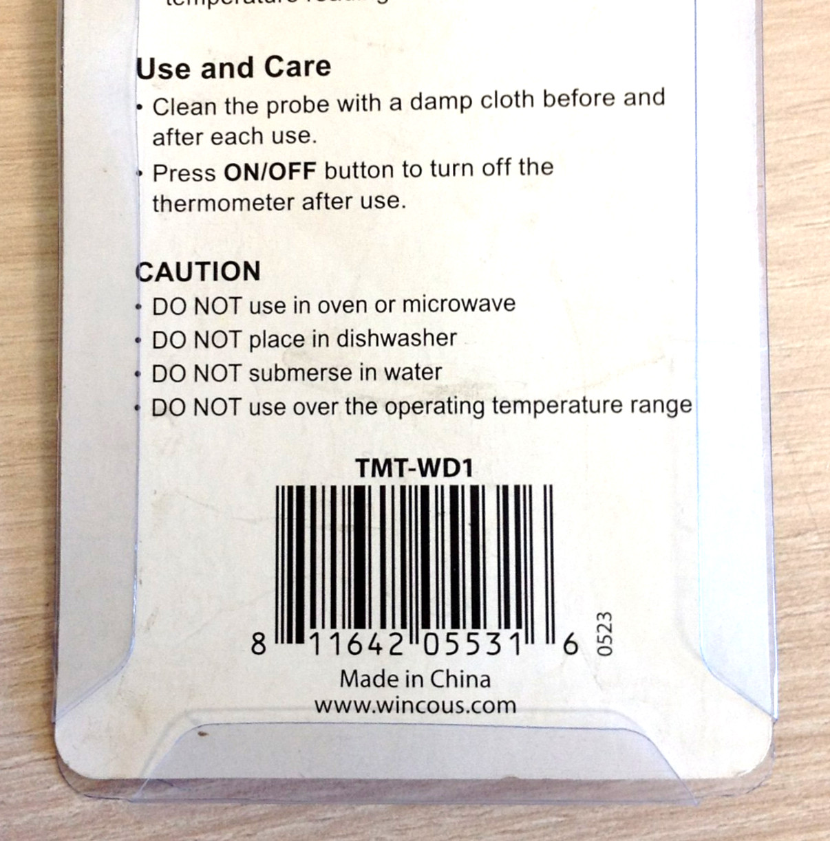 Winco TMT-WD1 Pen Style Digital Thermometer Waterproof Food Service 2.75" Probe