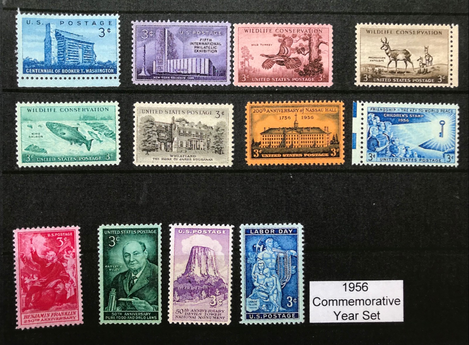 1956 US Commemorative Year Set (Complete) #1073-74, 1076-85, MNH  FREE SHIPPING