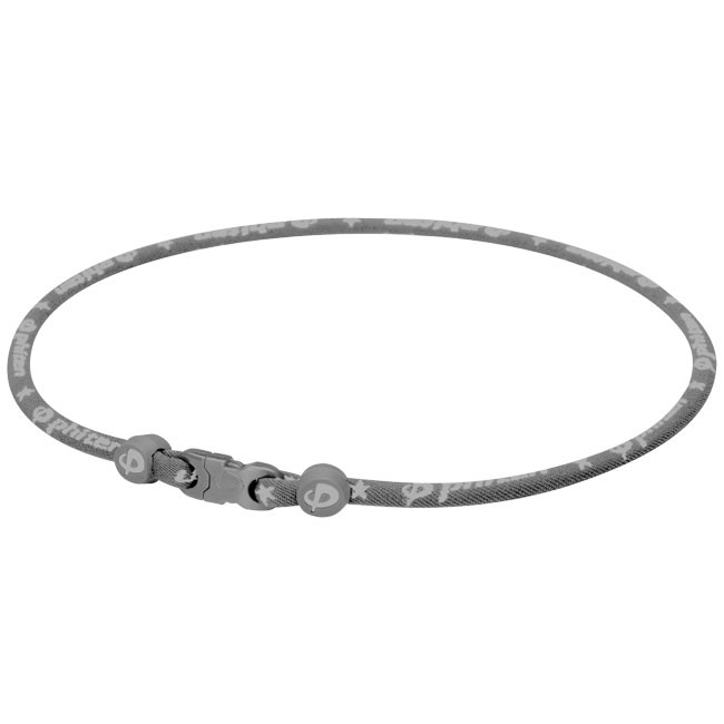 Phiten Classic Star Titanium Single Strand Necklace Gray - 26 Inch
