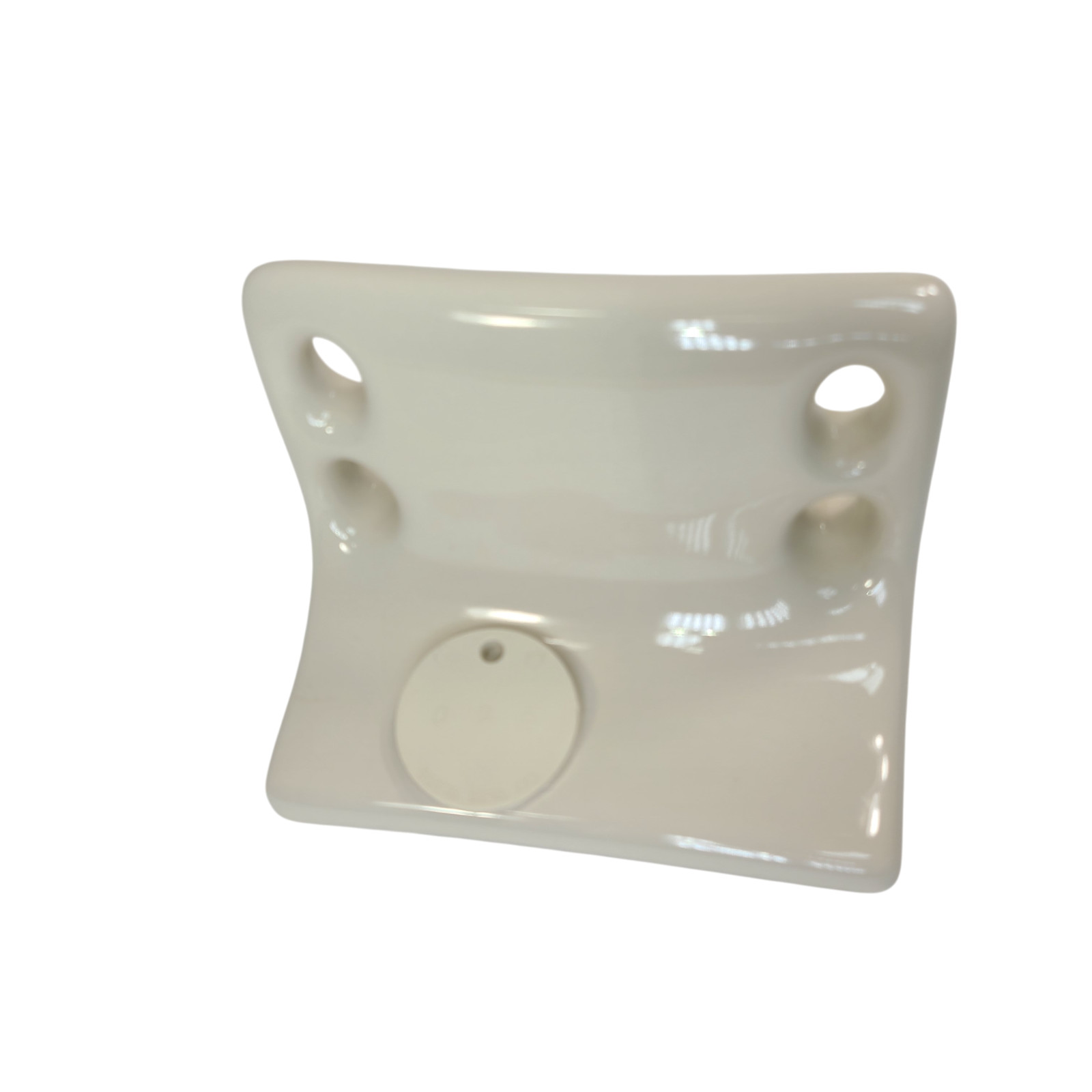 Vintage Beige Bone Almond Ceramic Tile Toothbrush Holder Tumbler Cup Tray Retro