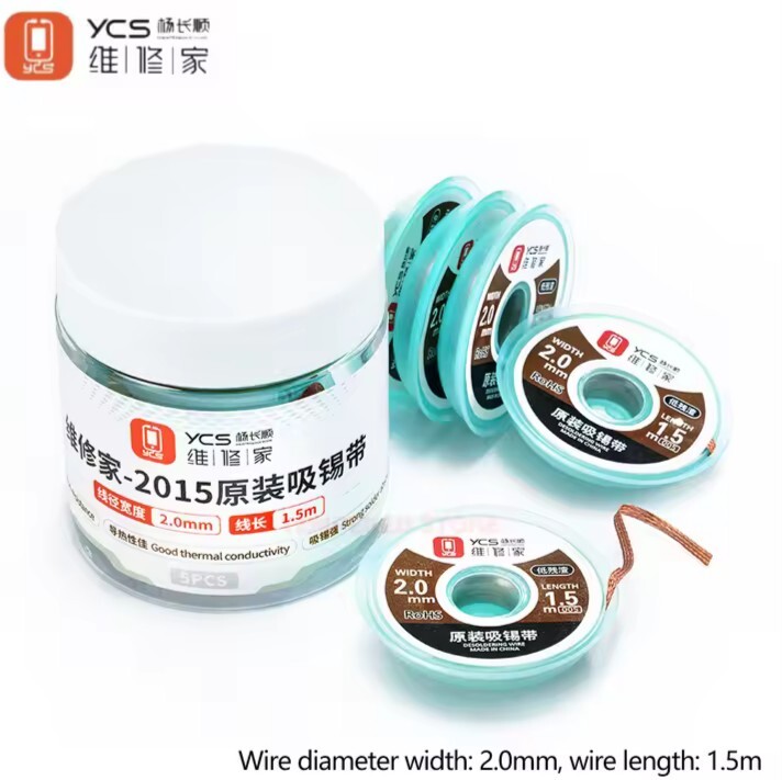 YCS 2.0MM 2015 1.5m Length Desoldering Absorption Braid Solder Removing Wick