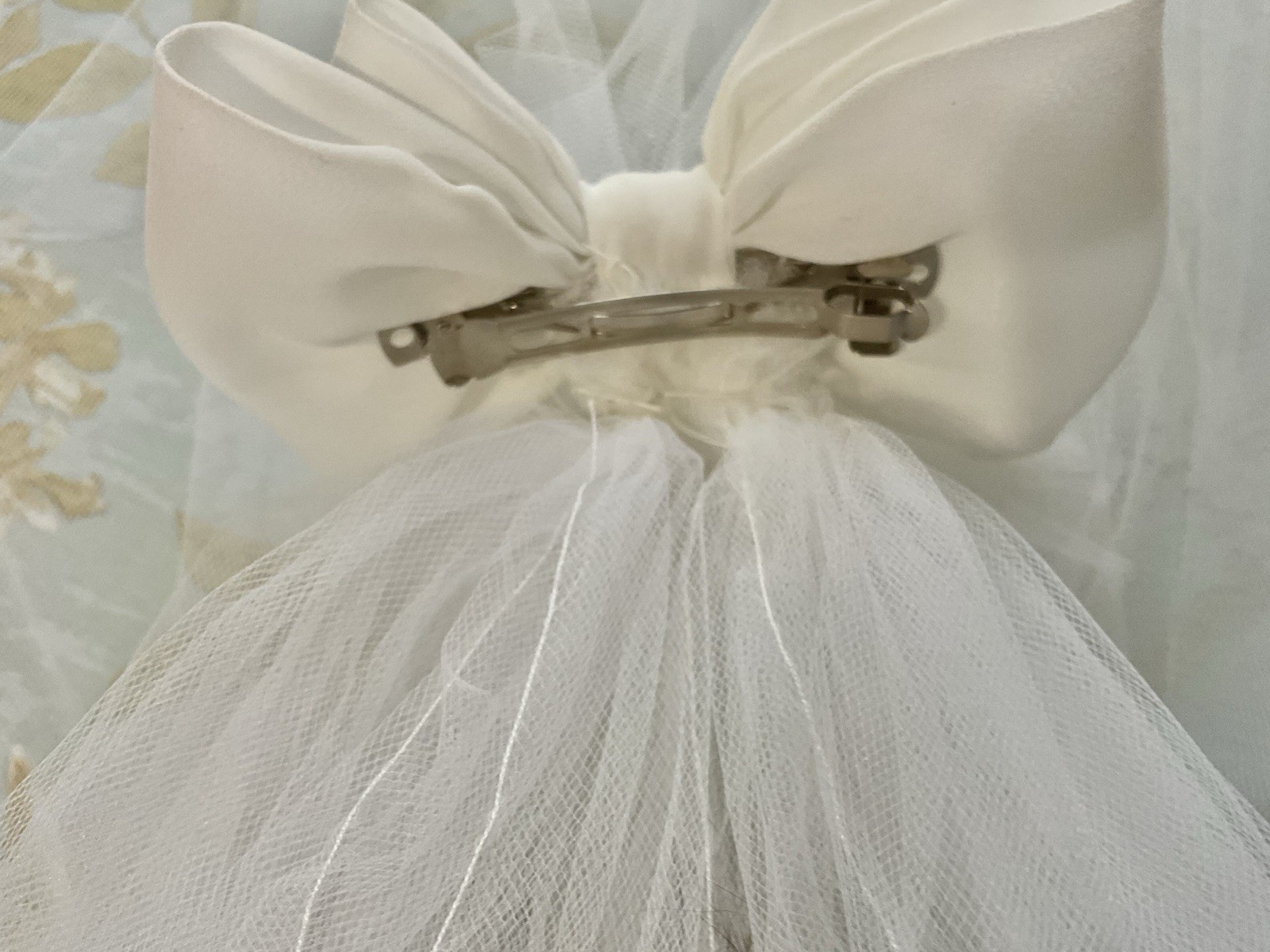 Vintage Bridal Wedding Veil Tulle Bow