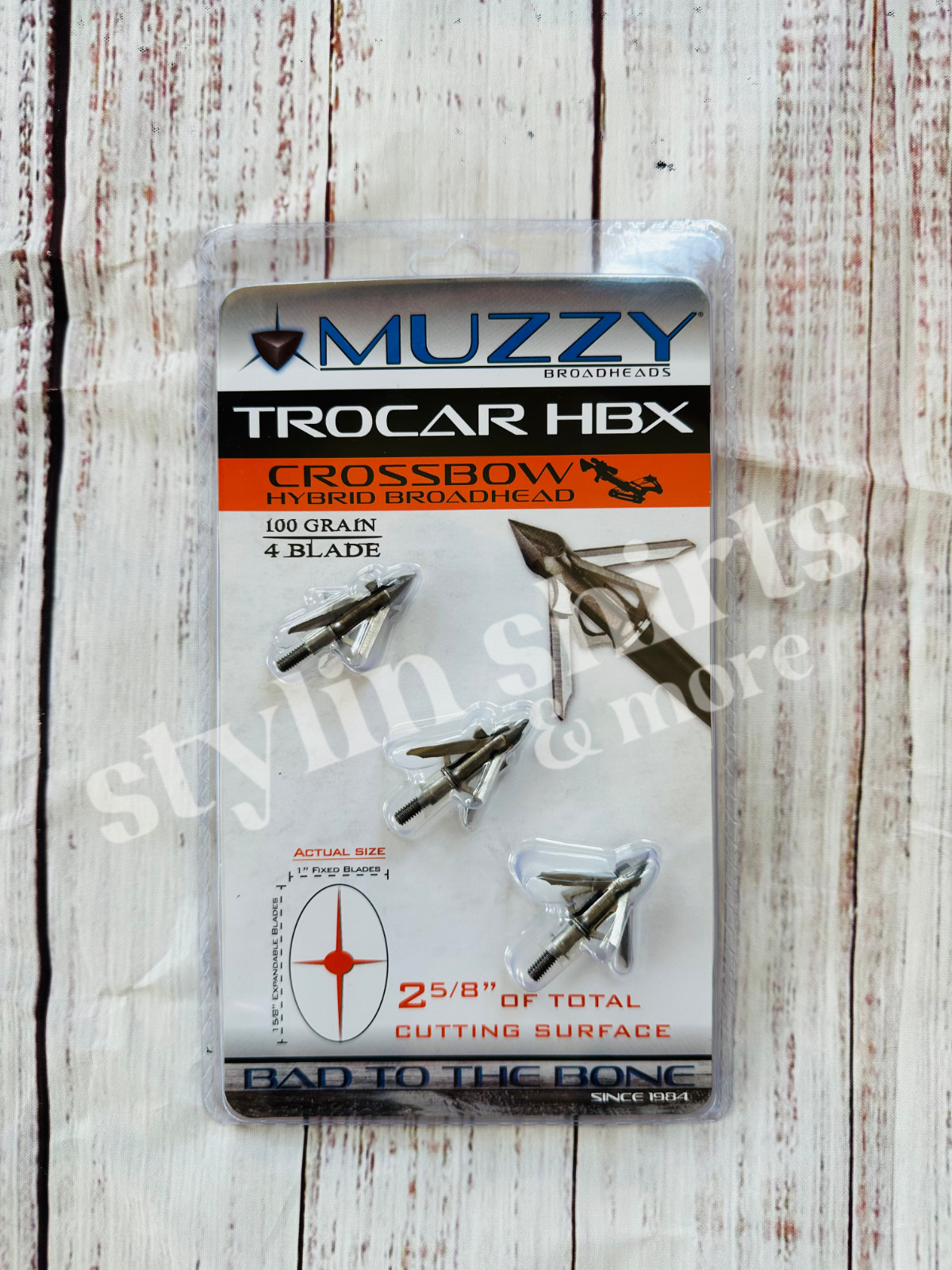 1 pk Muzzy Archery Trocar HBX CROSSBOW Mechanical 4 blade 100 Grain 3 Broadhead