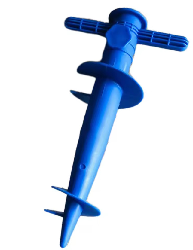 1pc Adjustable Plastic Umbrella Base Spike–Secure Anchor Stand for Beach & Patio