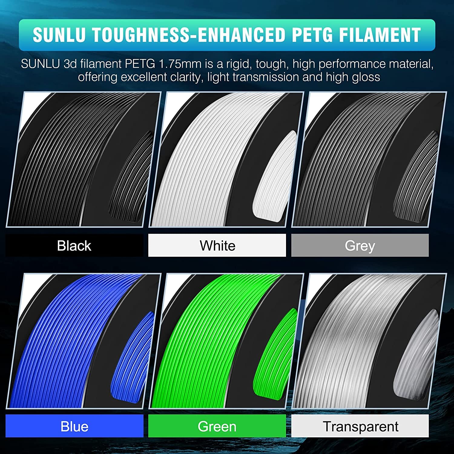 SUNLU PLA PLA+ PETG SILK ABS TPU 3D Printer Filament 1.75mm 1KG/0.25KG Non-toxic