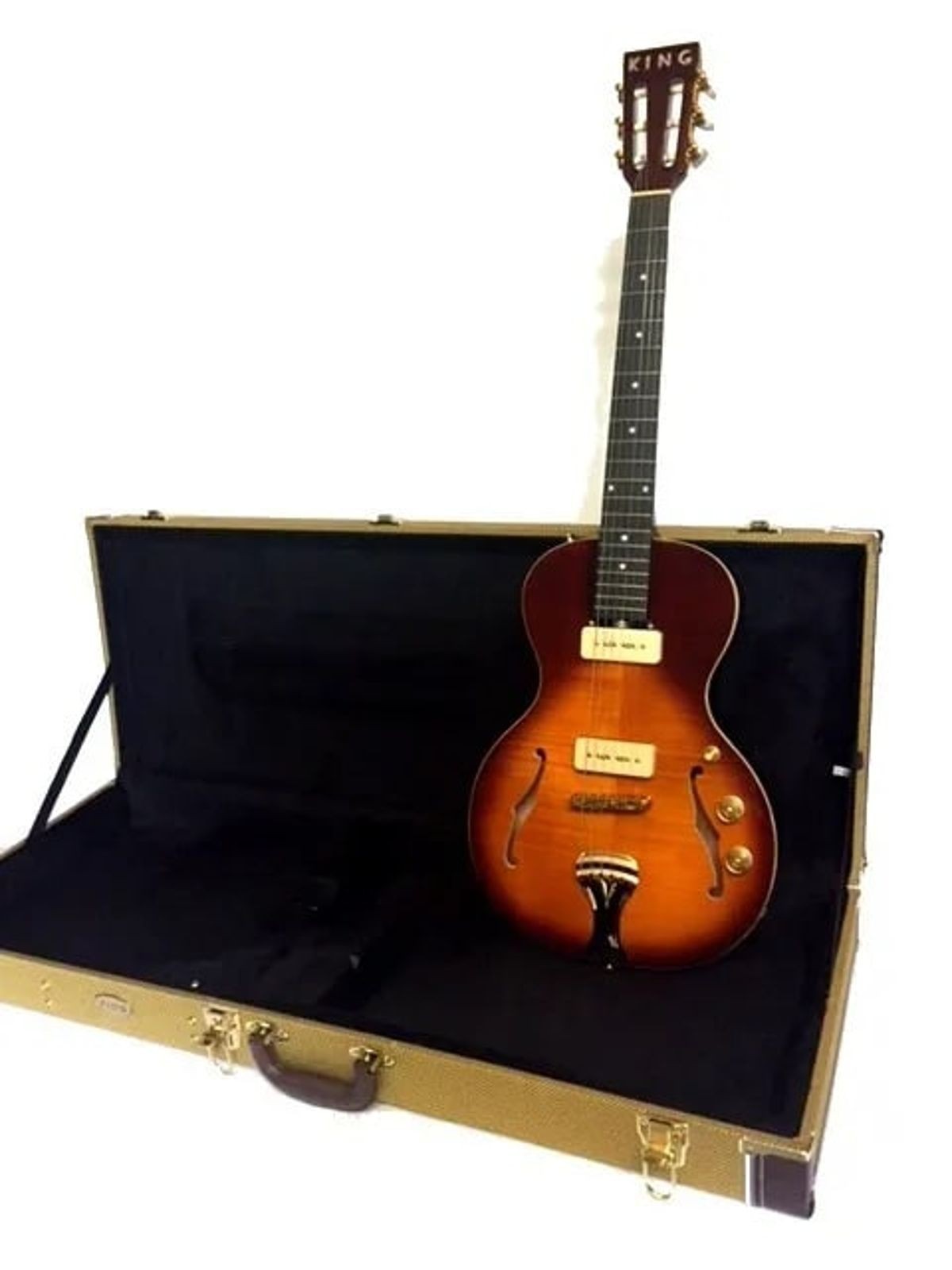 New Little Sister Flamed Hollow Body Electric Guitar w/ P-90's & H P