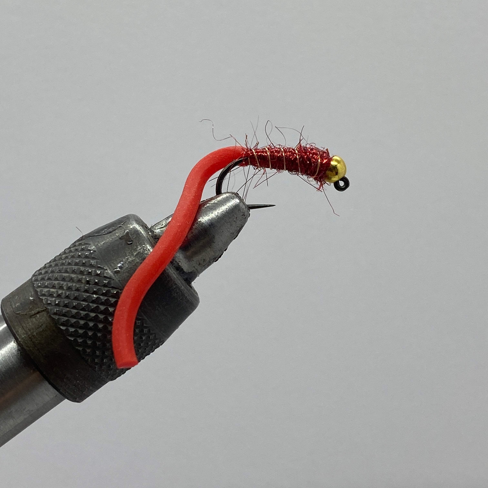 Tungsten Jig Squirmy Worm Red- Strike Fly Company