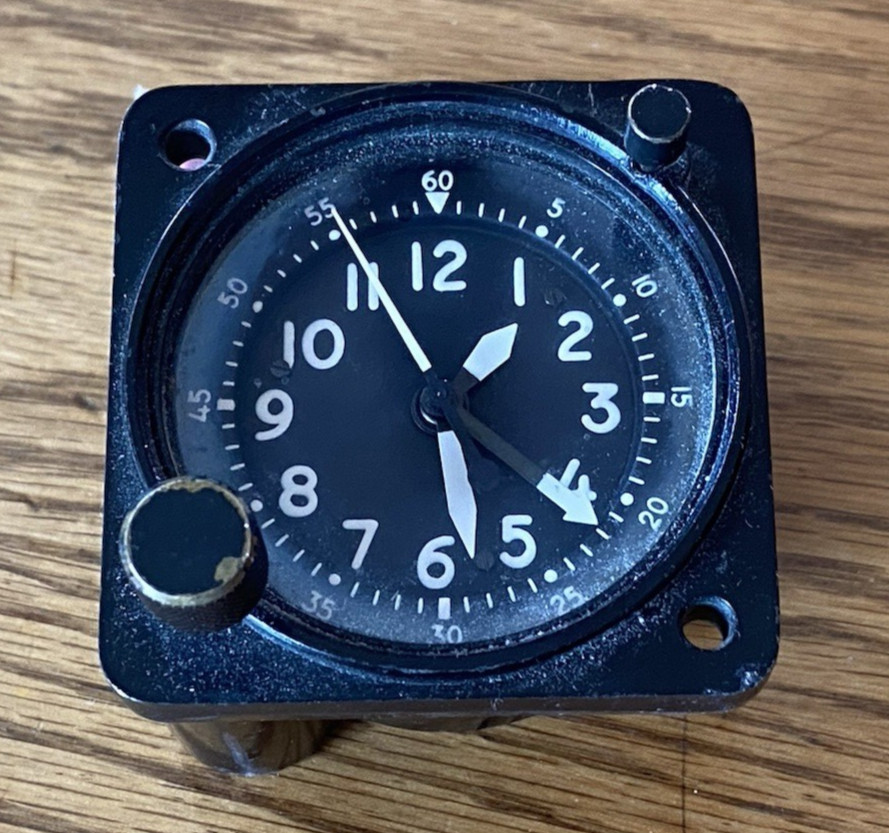 Vintage Waltham Mechanical Aircraft Clock A-13A-2