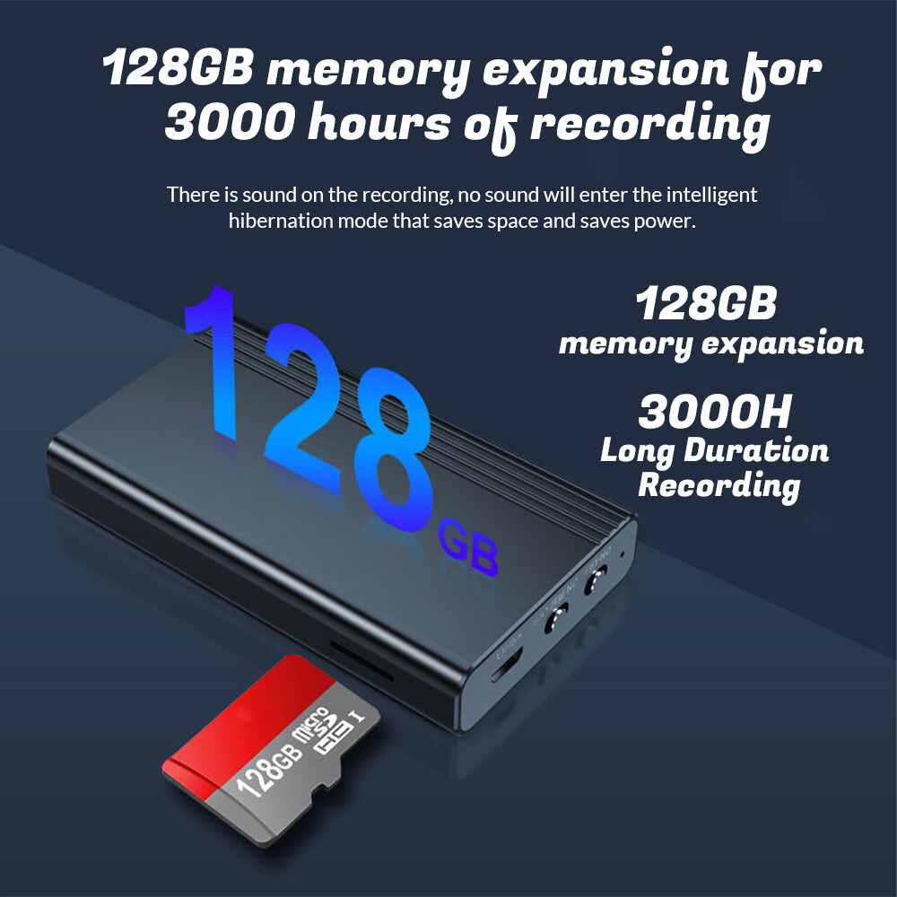 500hr Hidden Voice Activated Recorder Digital Audio Recording Device Dictaphone