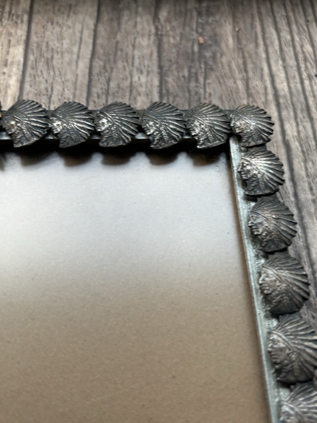 Vtg Rare 1959 Native American Chief Picture Photo Frame High Chief White Wolf