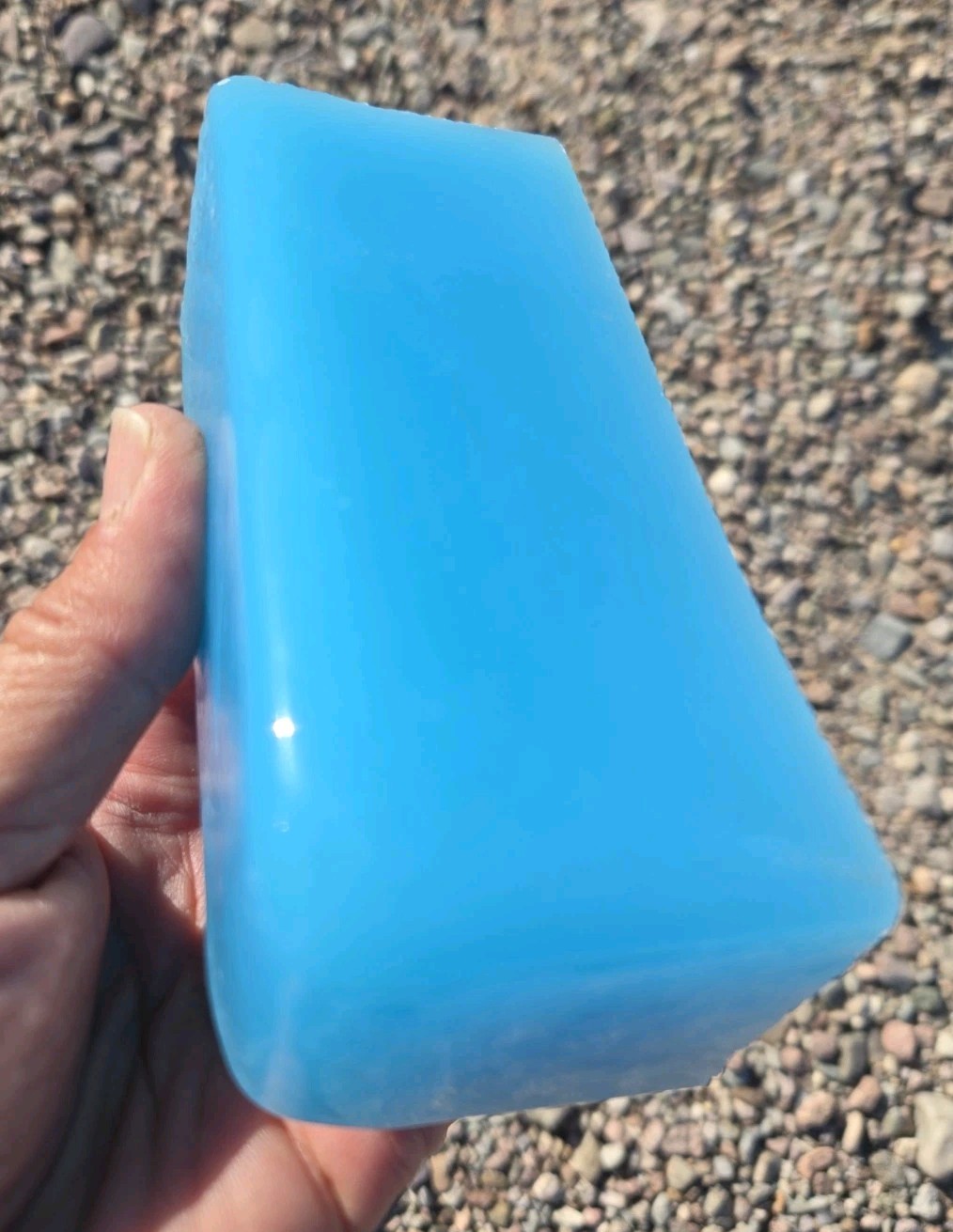 Sky Blue Color Glass Tile Block 4 Slab Cab Bead Flint Knapping Display etc. 1.2#