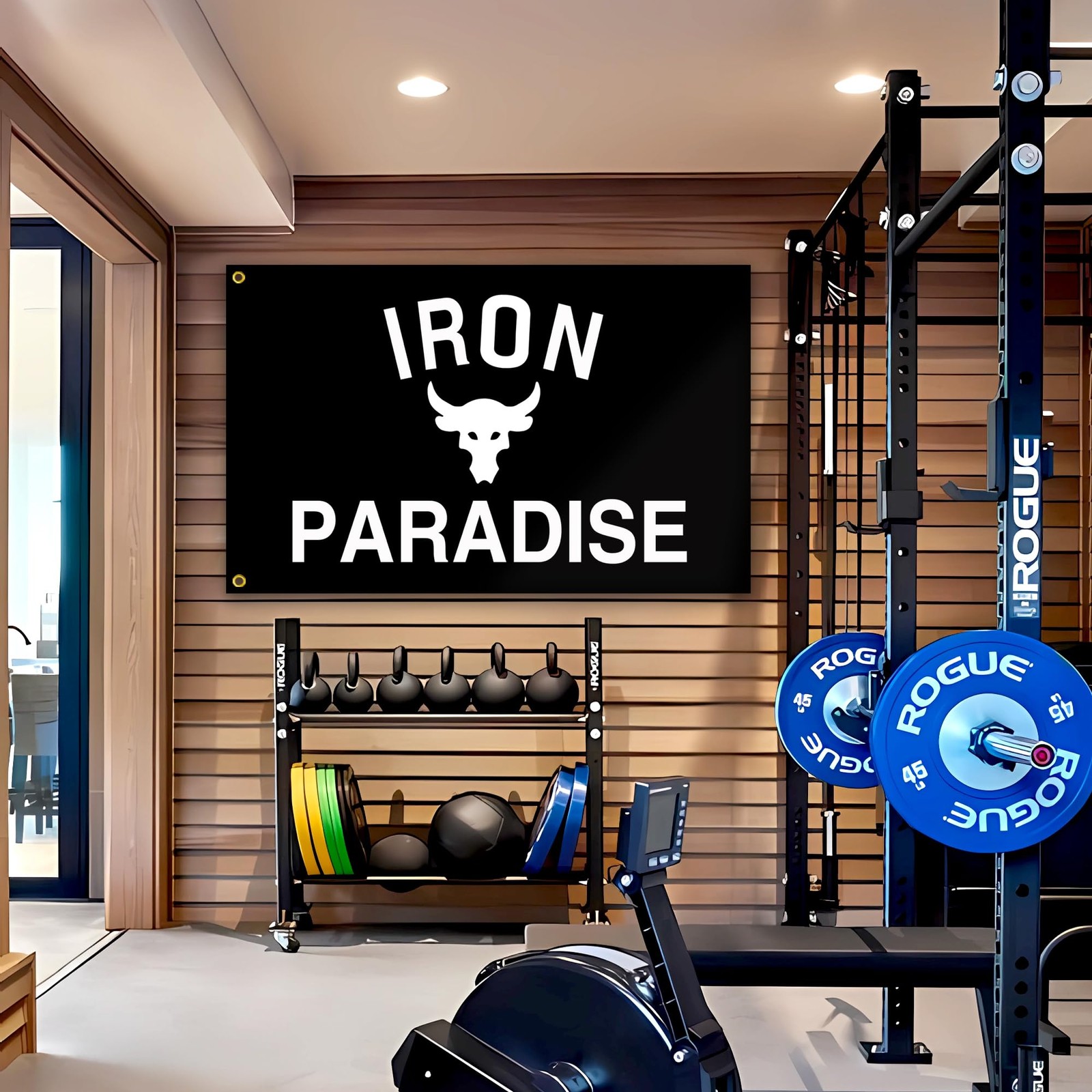 Iron Paradise Flag 3x5 Ft Motivational Flag Fitness Inspirational Flags for R...
