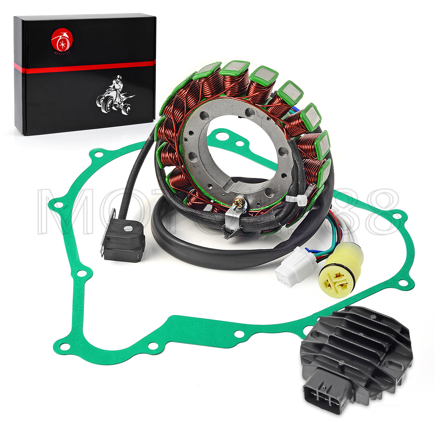Stator & Rectifier Coil Relay W Gasket kit for Yamaha Kodiak 400 450 2003-2006