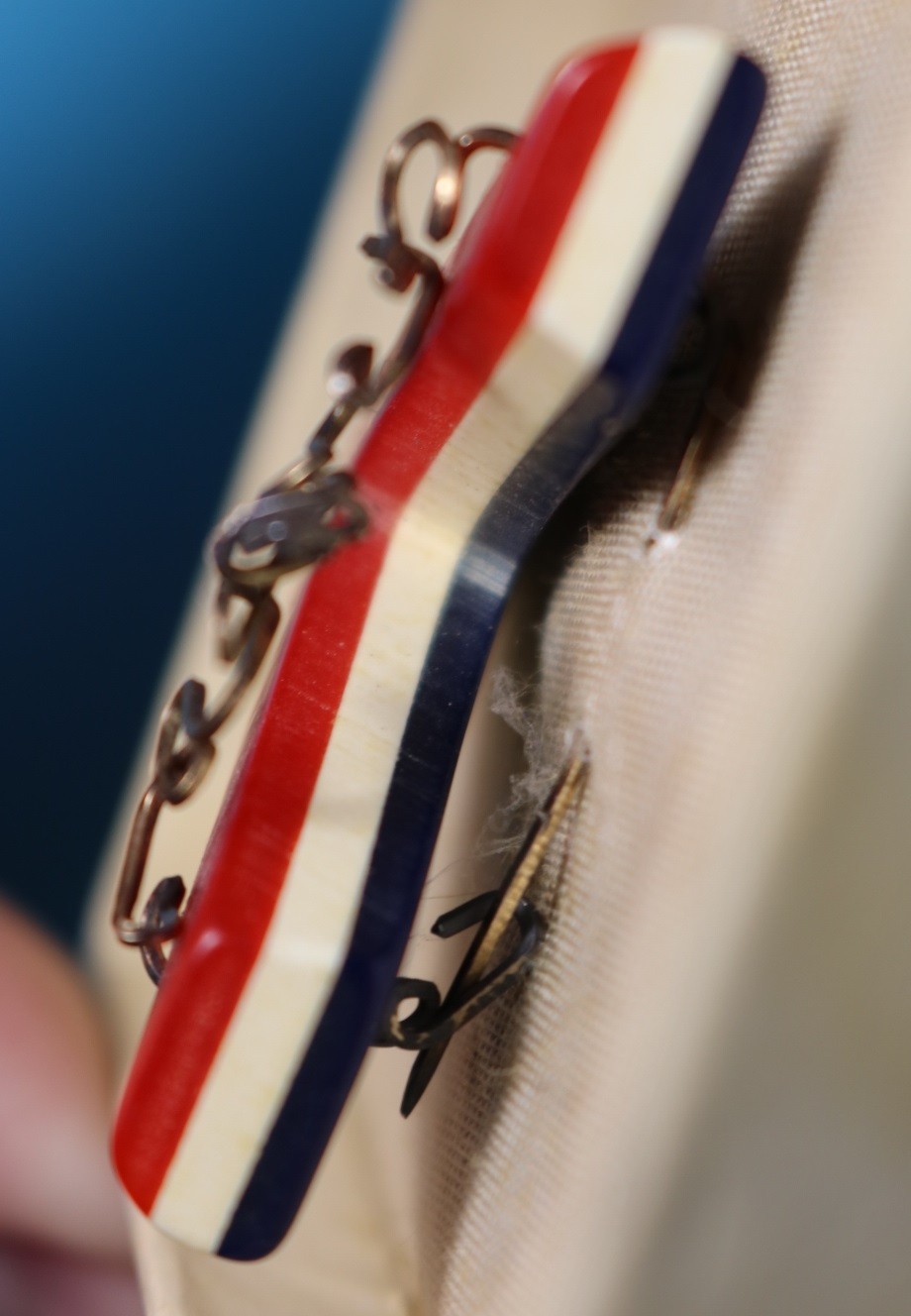 Mother V for Victory Pin - Bakelite WWII Red White Blue Patriotic Gift Brooch