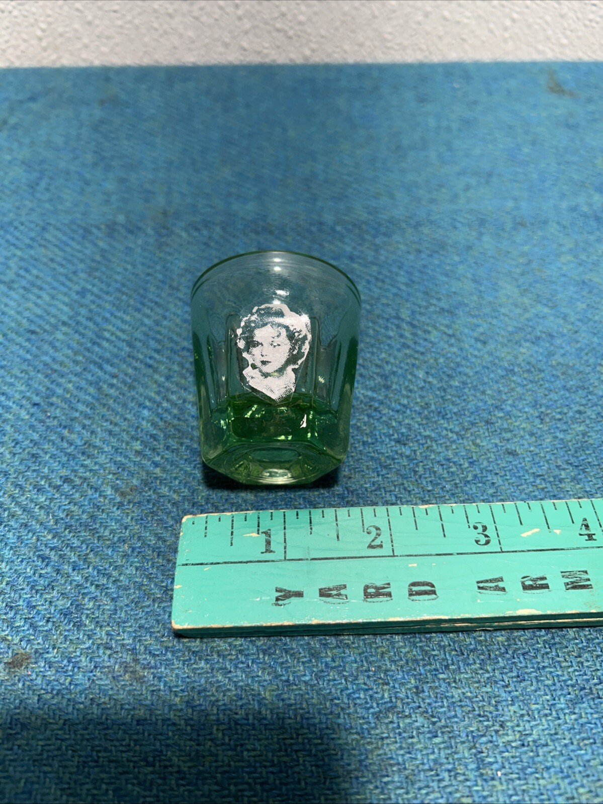Vintage Antique SUPER RARE Shirley Temple Uranium Glass Shot Glass
