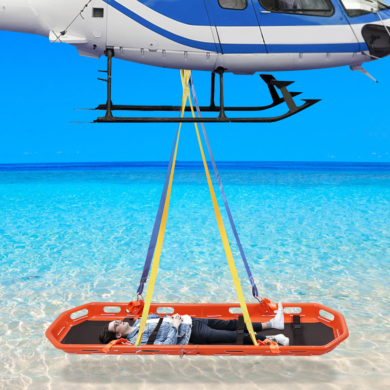 Rescue Basket Stretcher Basket Emergency Stretcher w/ Lift Sling 270kg/595.25lbs