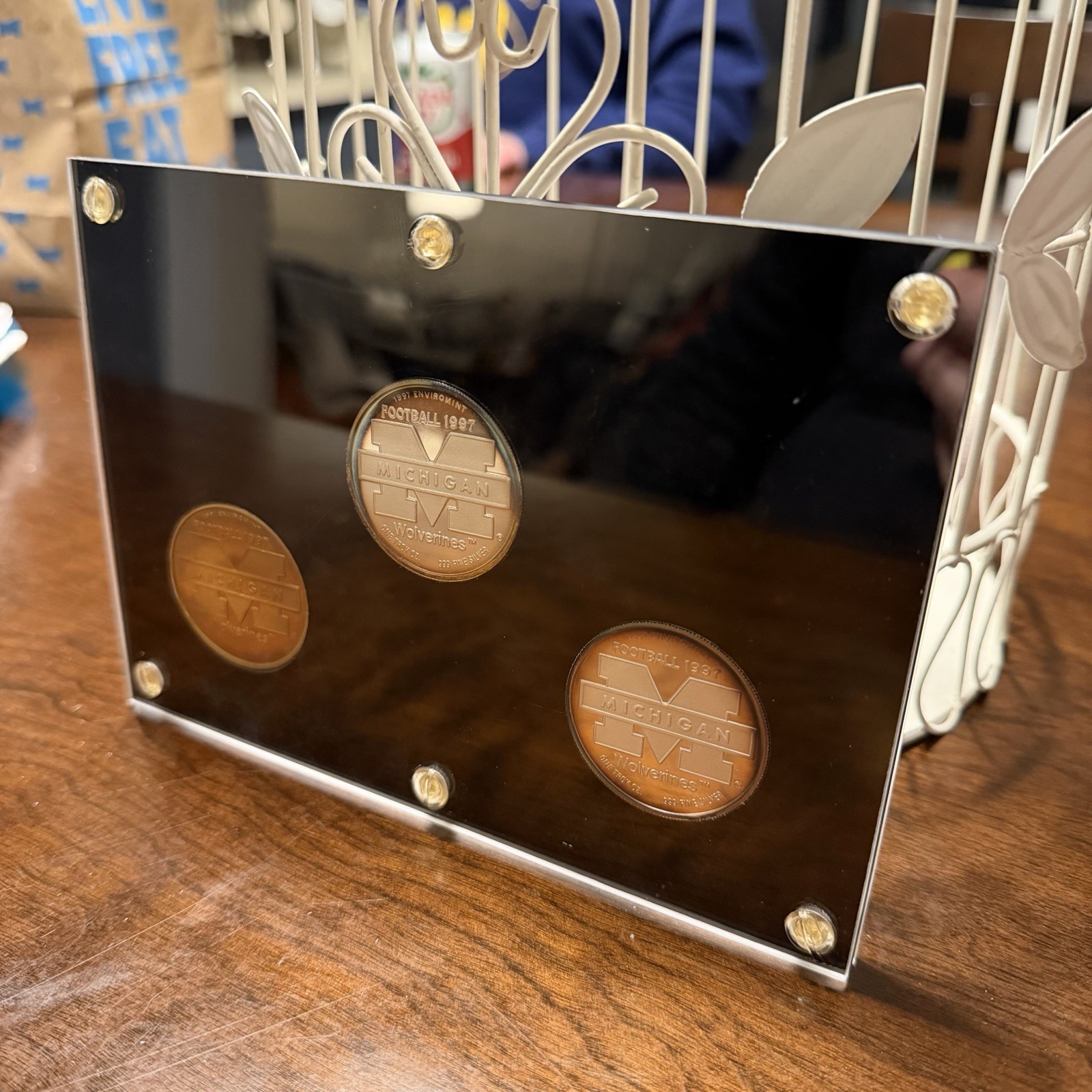 The University Of Michigan 1997 Flip Coin Proof Set 18/500 24KT Gold Pure Silver